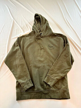 Brixton Baseline Hood Fleece Pullover Hoodie Green Medium